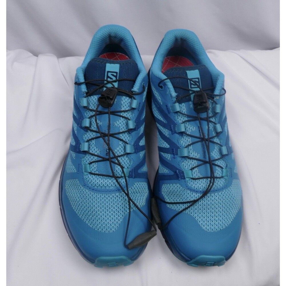 Salomon Sense Ride Women’s Trail Running Shoes Blue Teal Quicklace Size 9
